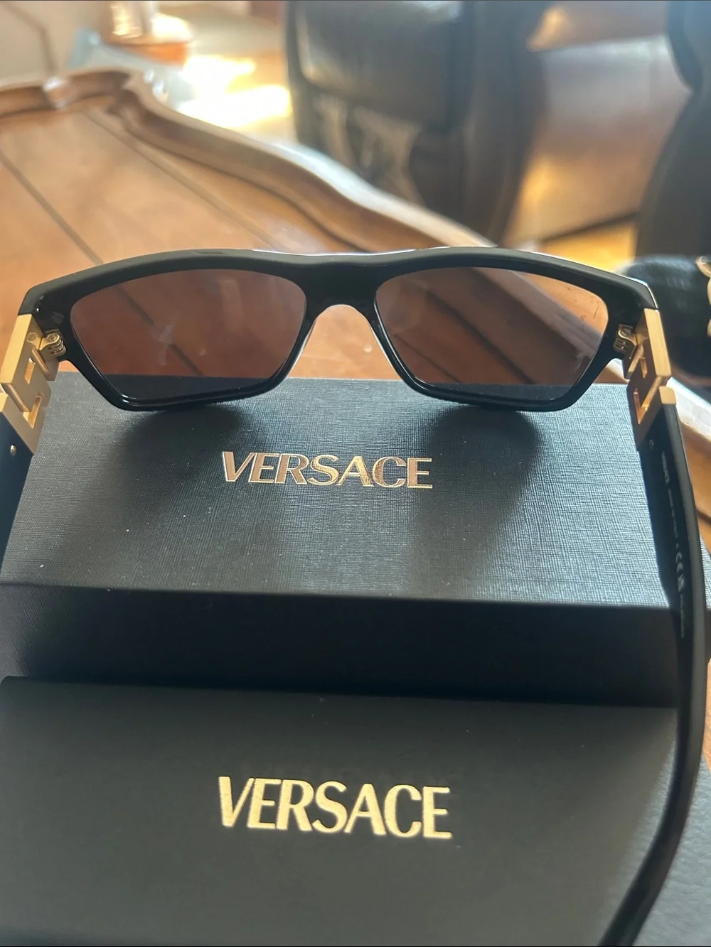 Versace Women’s Black Sunglasses with Dark Gradient Lenses